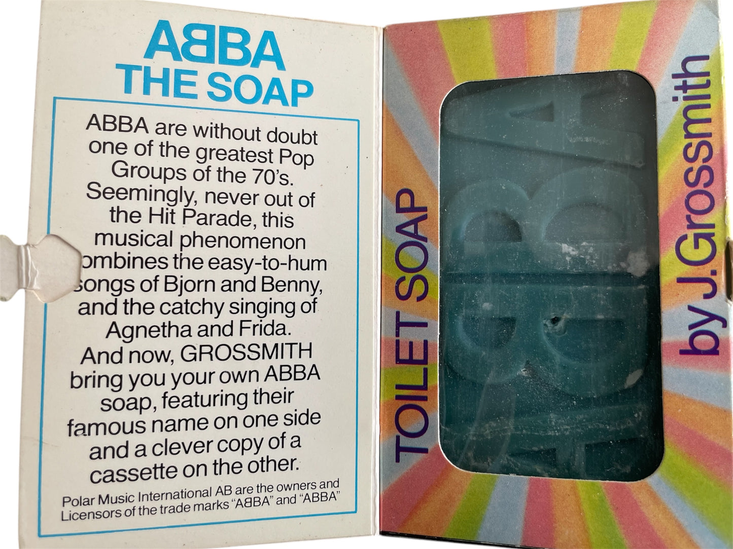 Vintage 1978 Abba The Soap Bar - Novelty Soap Bar In The Shape Of An Audio Cassette - Unused Former Shop Stock