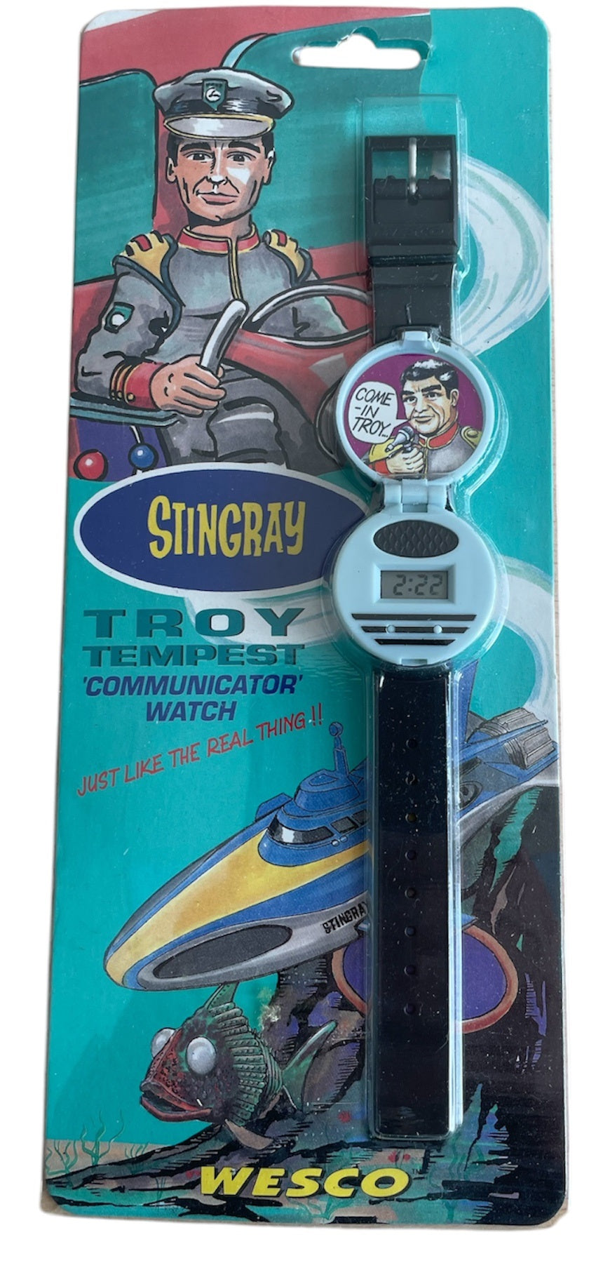 Vintage 1992 Gerry Andersons Stingray Captain Troy Tempest Communicator Watch - Brand New Factory Sealed Shop Stock Room Find