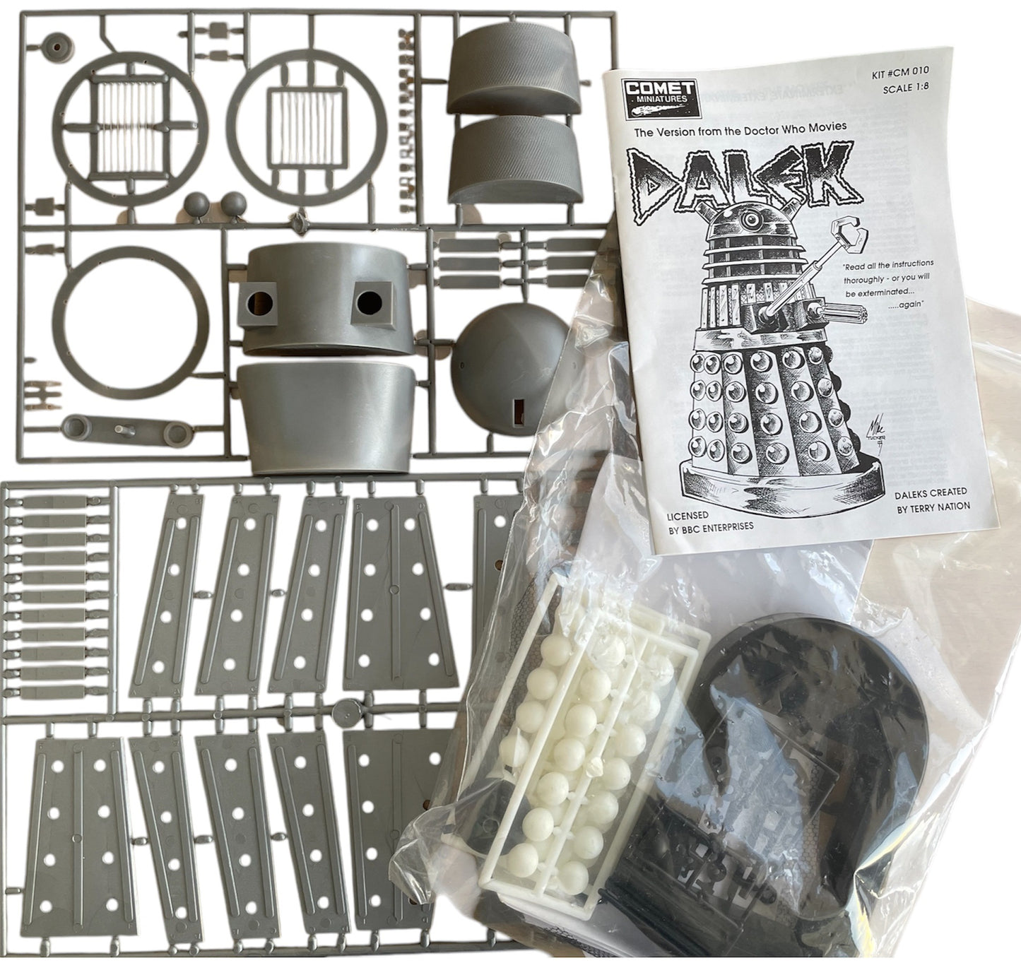 Vintage Comet Miniatures 1993 Dr Who Mk3 Movie Dalek 1-8 Scale Plastic Injection Model Kit - Shop Stock Room Find