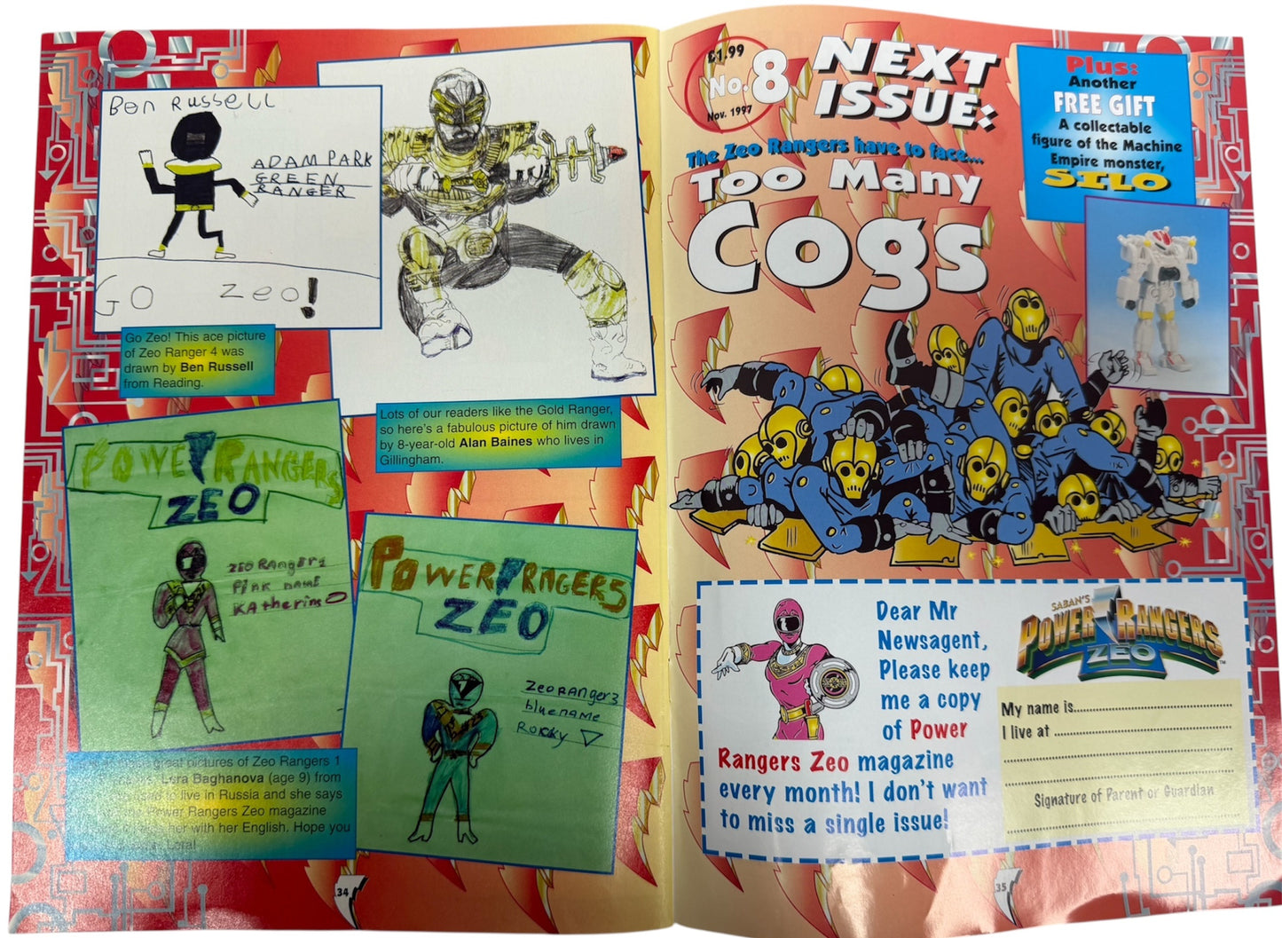 Vintage Keesing Comics 1997 Power Rangers Zeo Comic Issue No. 7 Oct 1997 With Free Figure & Free Poster - Unsold Shop Stock (8.5 Grade)