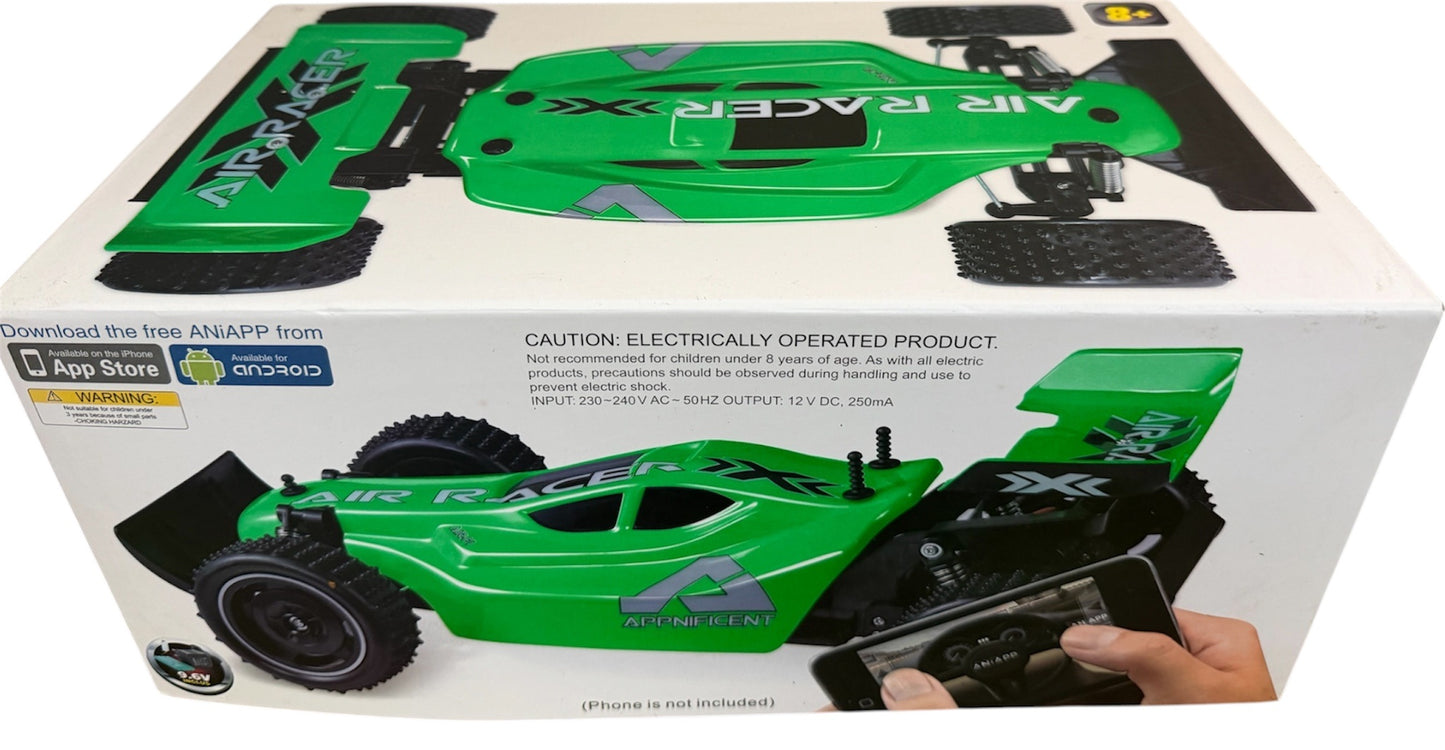 Appnificent Air Racer X Remote Control Green Drag Racing Car App Enabled Remote Control With Your Smart Phone - Brand New Factory Sealed Shop Stock Room Find
