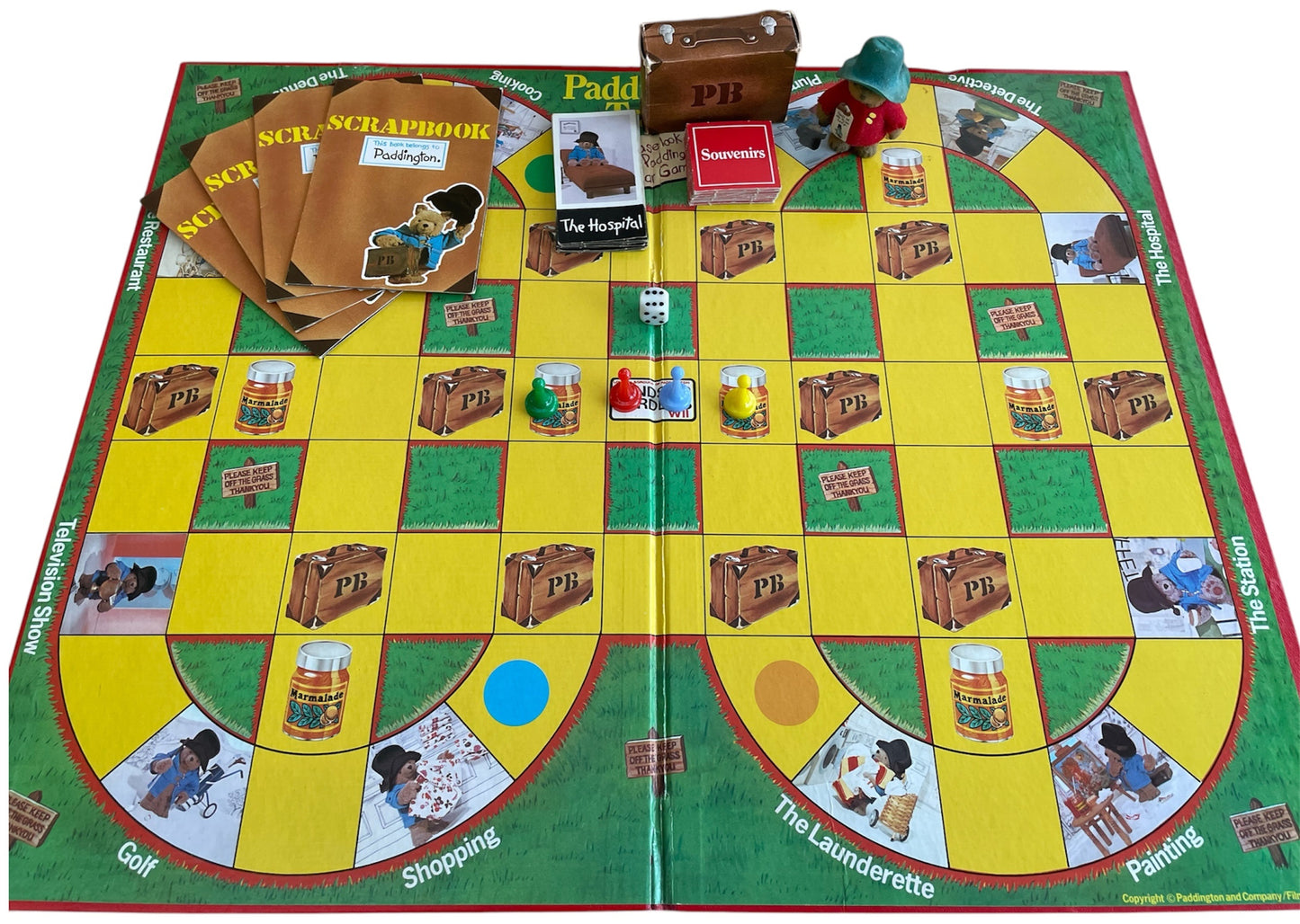 Vintage Whitman 1975 - Paddingtons Bear Travels Board Game - Based On The Highly Popular Television Program - Very Good Condition and Complete In The Original Box