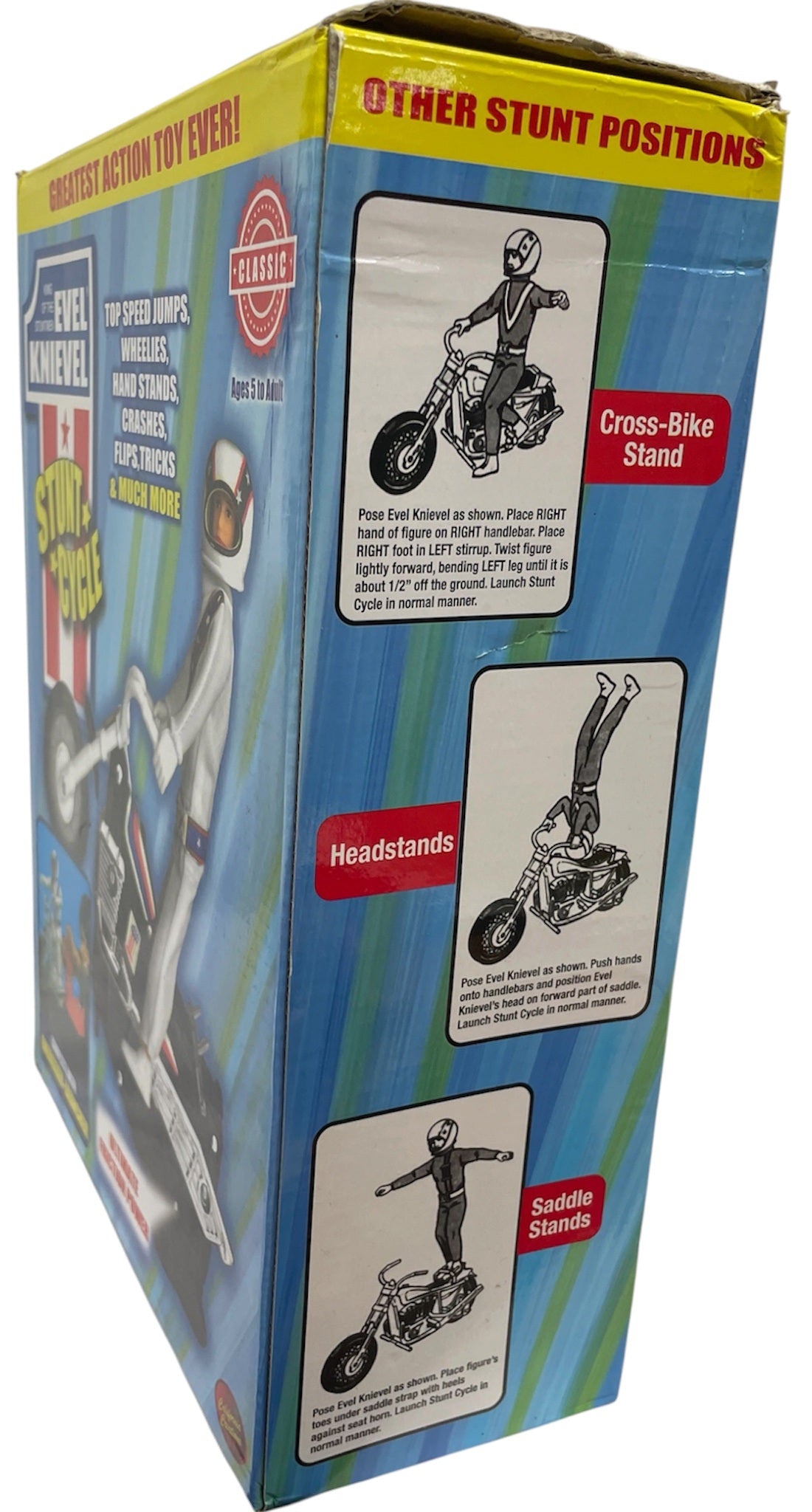 Classic Retro Reissue Evel Knievel King Of The Stuntmen Stunt Cycle Bike Complete With Evel Knievel Figure And Gyro Energizer - New In Box - Unsold Shop Stock