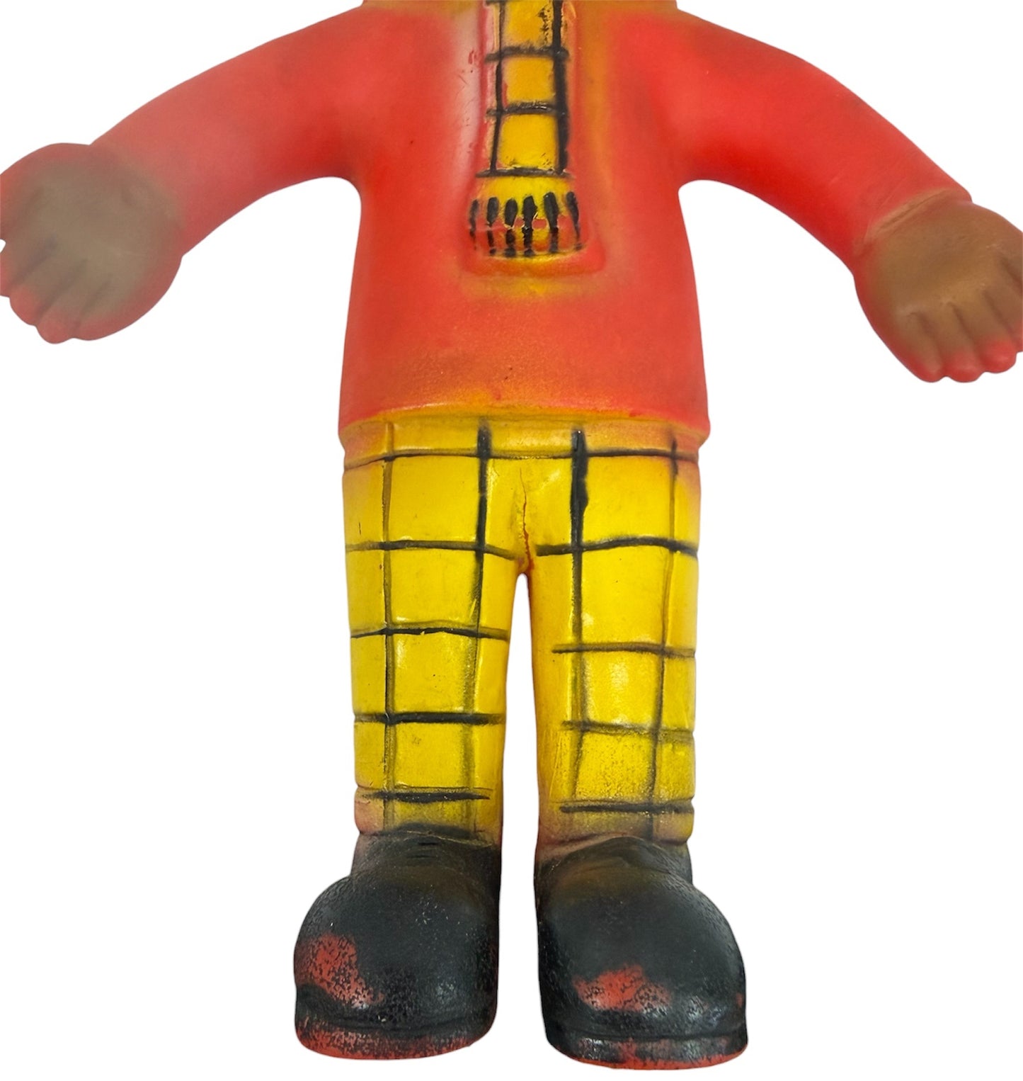 VIntage 1960's / 70's Rupert The Bear 11" Plastic Squeaky TV Toy. - Good Condition And Still Works