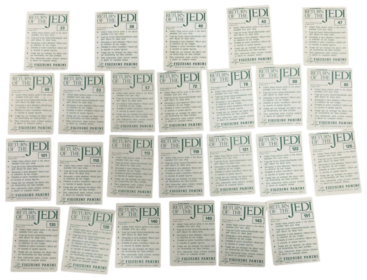 Vintage 1983 Panini Star Wars Return of the Jedi Stickers Lot of 24 Unstuck Rare - Very Good Condition
