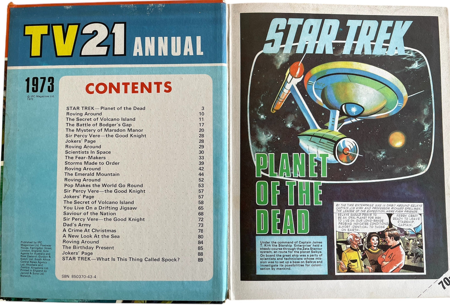 Vintage TV21 Annual 1973 - Good Condition