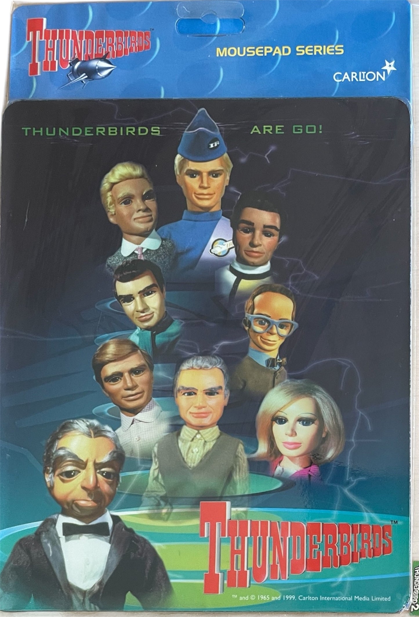 Vintage MPC 1999 Gerry Andersons Thunderbirds Mousepad Series - Thunderbirds Are Go - The International Rescue Team - Computer Mouse Mat - Factory Sealed Shop Stock Room Find