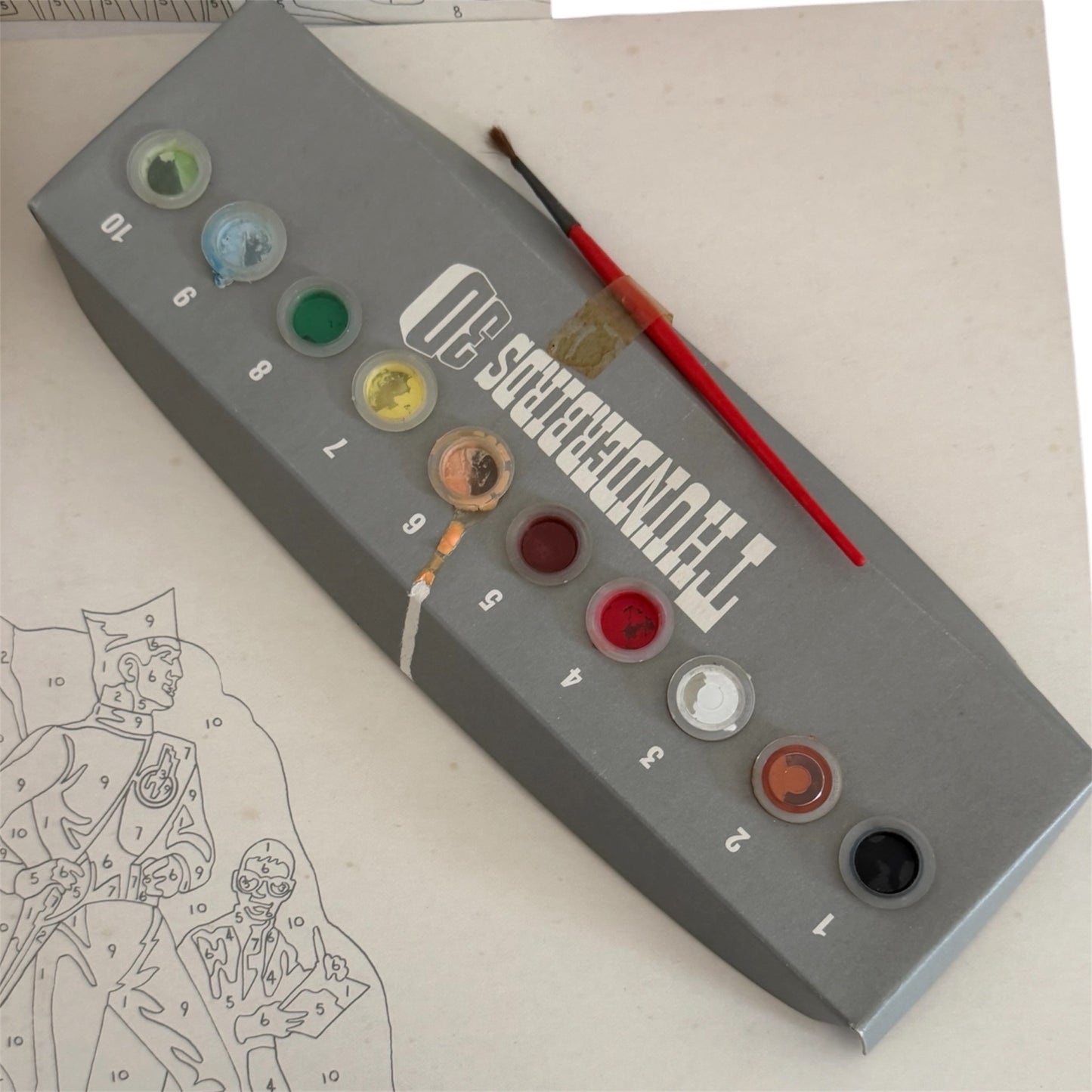 Vintage 1964 Gerry Andersons Thunderbirds JR21 3D Painting Set Number 2 - Thunderbird 1 Blasts Off By J Rosenthal Toys Ltd - Unused In The Original Box - Ex Shop Stock