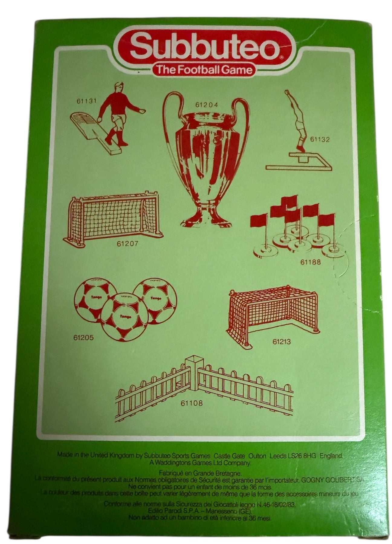 Vintage 1985 Subbuteo Table Soccer Football Game 447 Light Weights Tottenham Hotspur / Bolton Wanderers, Preston North End or Derby County Team Table Soccer .00 Scale Edition Fantastic Condition In The Original Box