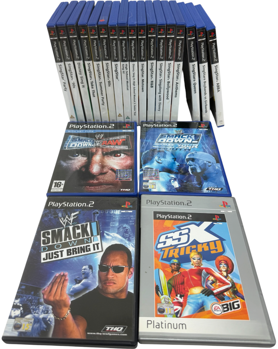 Vintage 2000 Sony Playstation 2 Games Console Bundle With Controllers, Games And More - Full Working Condition