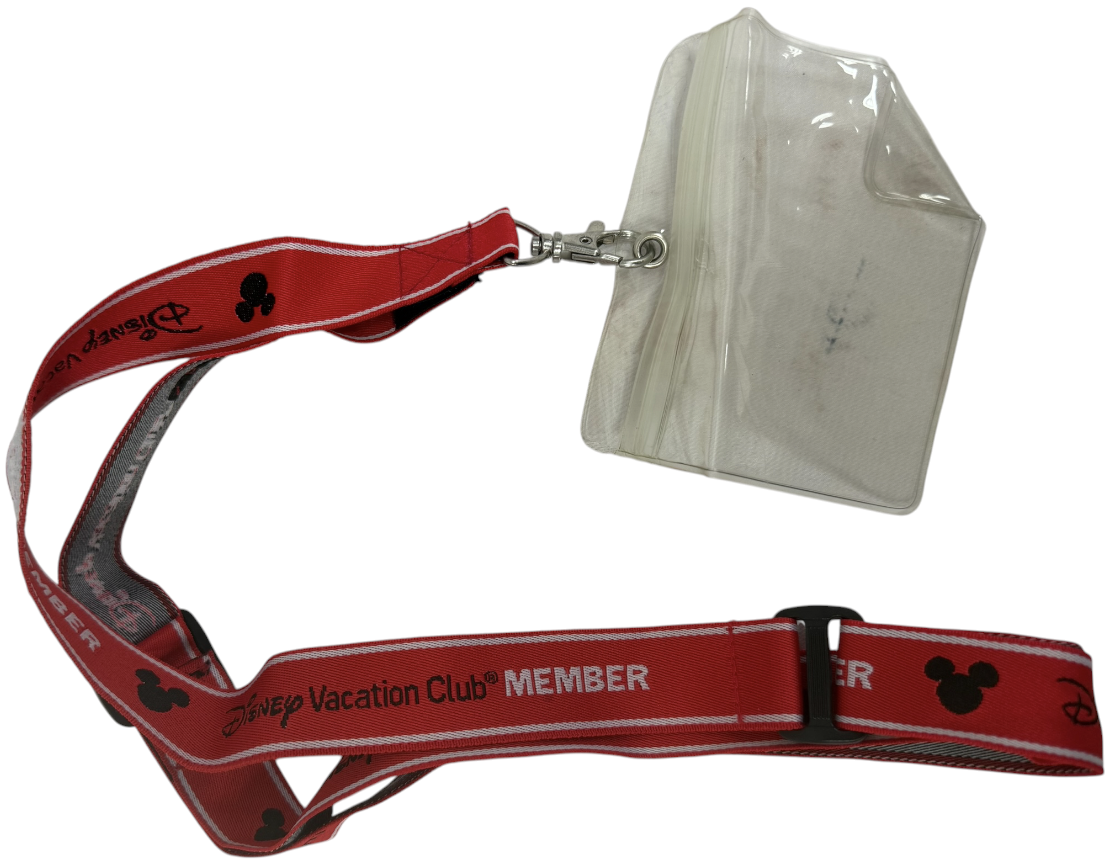 Disney Vacation Club Member Red Lanyard With Pocket - New Unused item