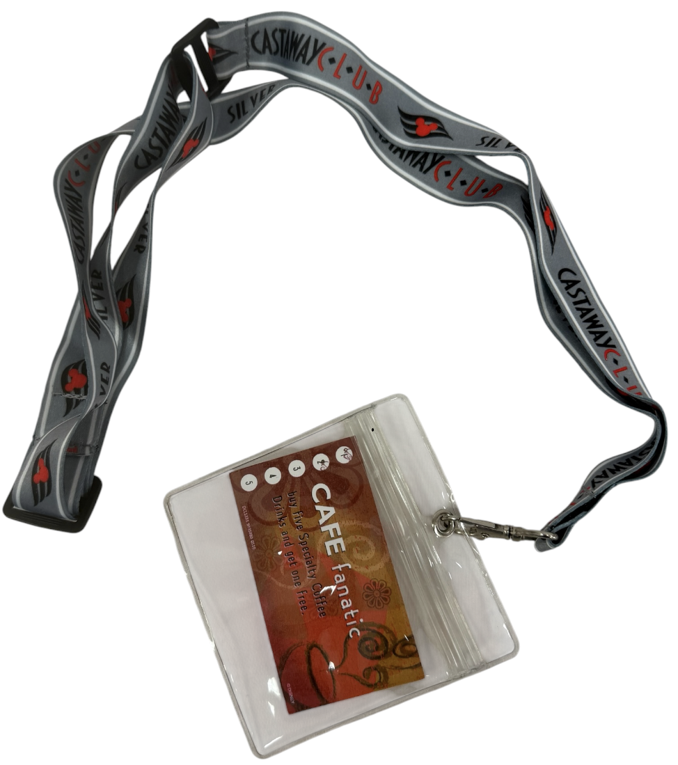 Disney Cruise Line Castaway Club Silver Lanyard With Pocket - New Unused item