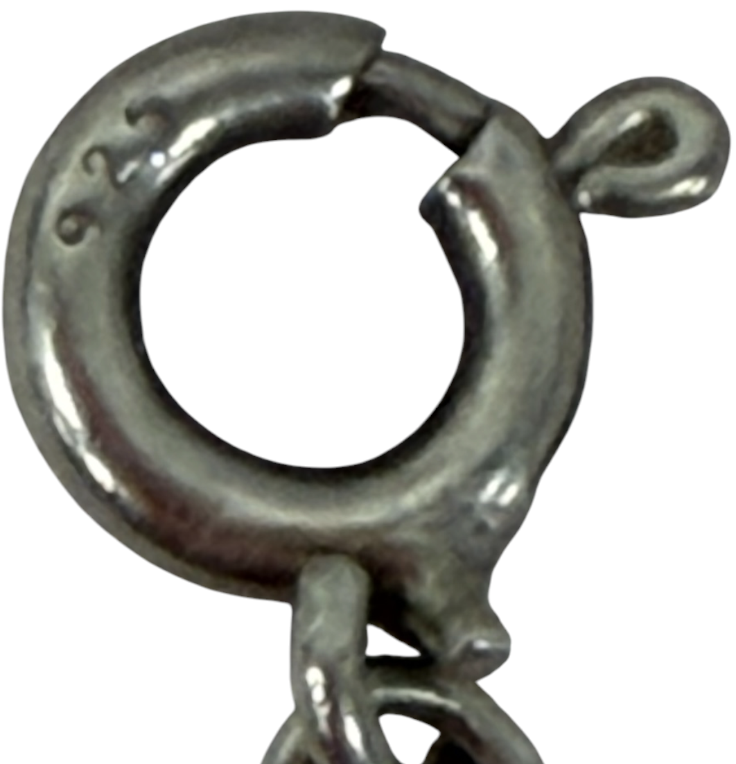 Vintage 925 Sterling Silver Paperclip Chain Bracelet 8” Elongated Links Vintage Patina