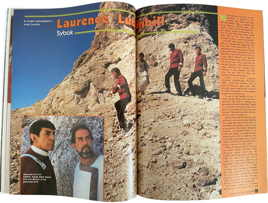 Vintage 1989 Starlogs Star Trek V The Final Frontier Official Movie Magazine - Unsold Ex Shop Stock