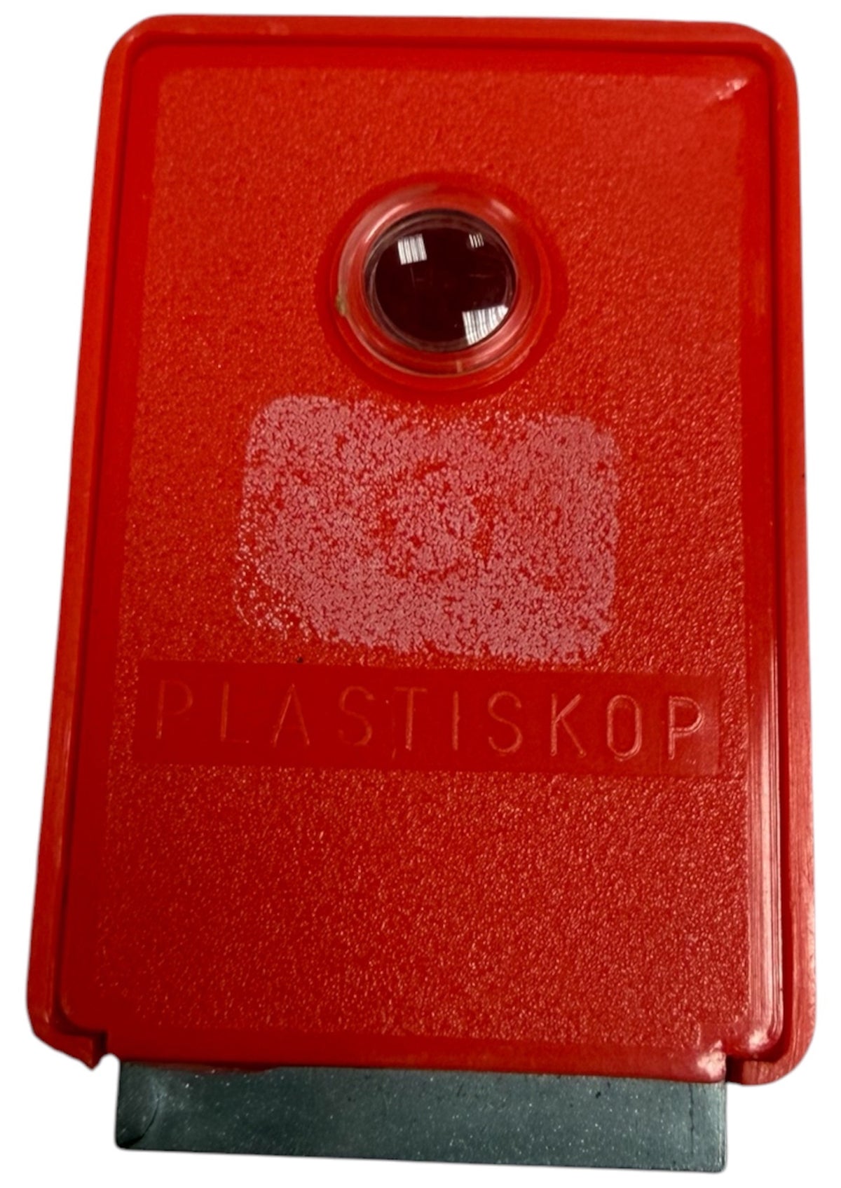 Vintage 1960's Plastiskop Miniature TV Photo Viewer Paris Souvenir Red Plastic - Fantastic Condition