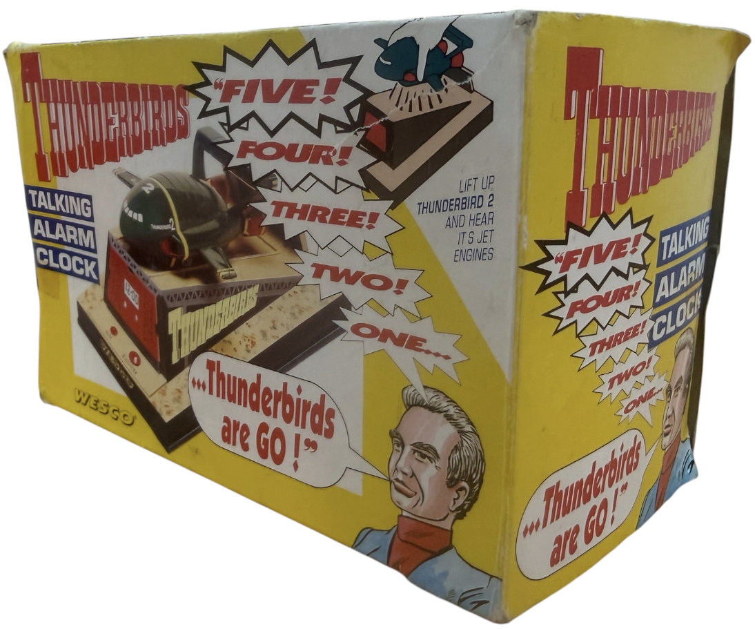 Vintage 1999 Wesco Gerry Andersons Thunderbirds - Thunderbird 2 Talking Alarm Clock - Boxed And Working - Ex Shop Stock