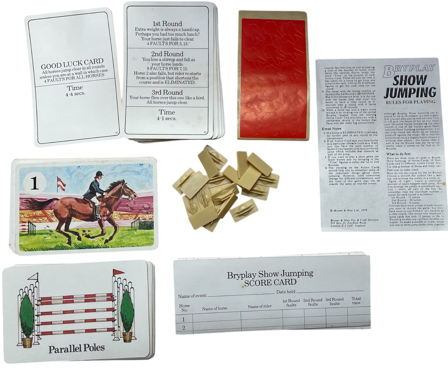 Vintage 1978 Bryplay - Show Jumping 3D Card Game - 100% Complete - In The Original Box - Former Shop Stock
