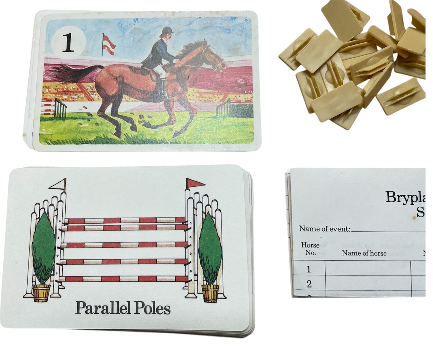Vintage 1978 Bryplay - Show Jumping 3D Card Game - 100% Complete - In The Original Box - Former Shop Stock