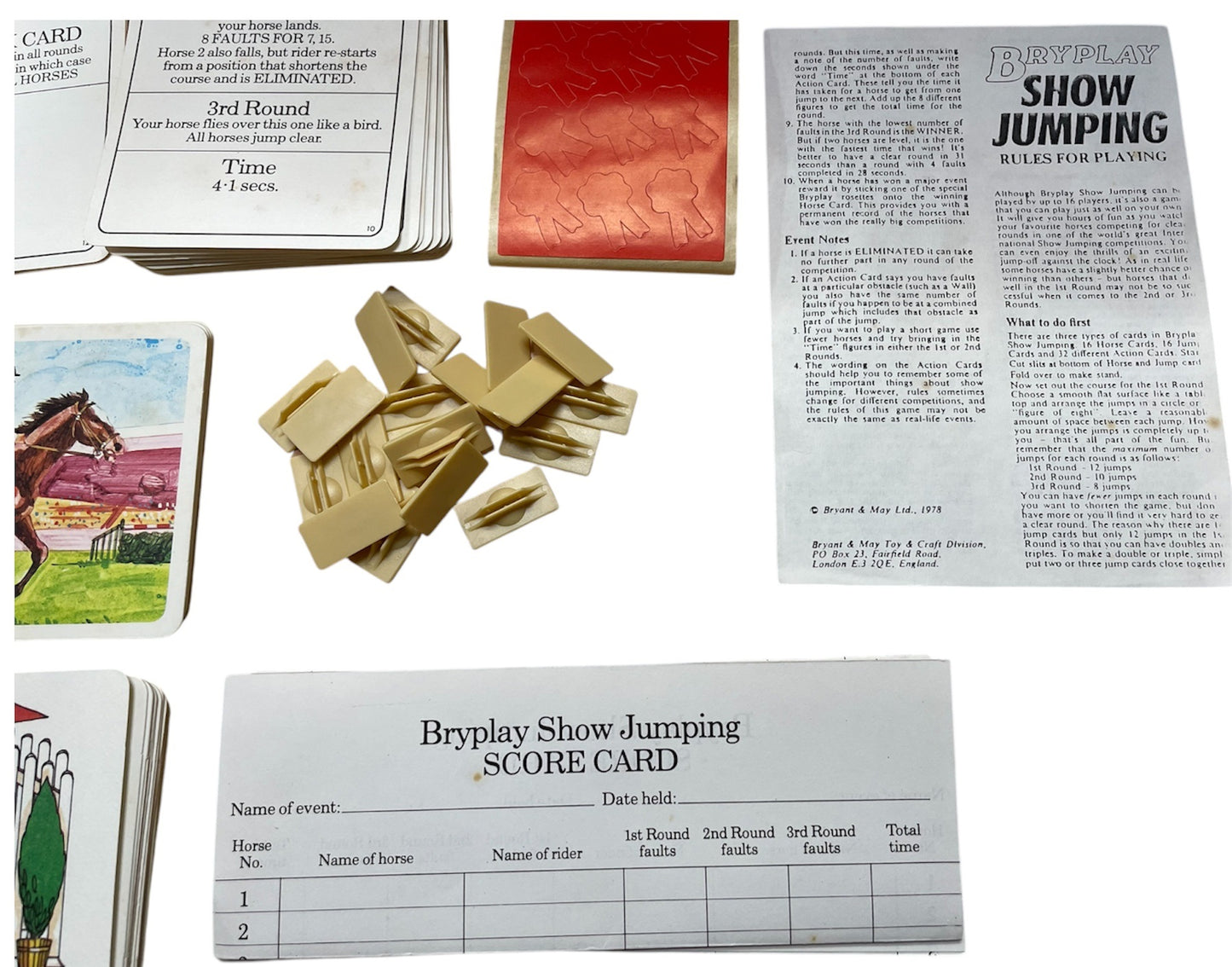 Vintage 1978 Bryplay - Show Jumping 3D Card Game - 100% Complete - In The Original Box - Former Shop Stock