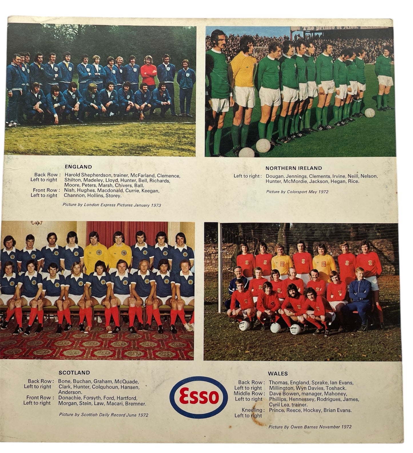 Vintage 1972 Esso Top Team Players Medal Collection - The Top 22 Soccer Superstars From England, Scotland, Wales and Northern Ireland - Presented In A Presentation Binder - Very Good Condition