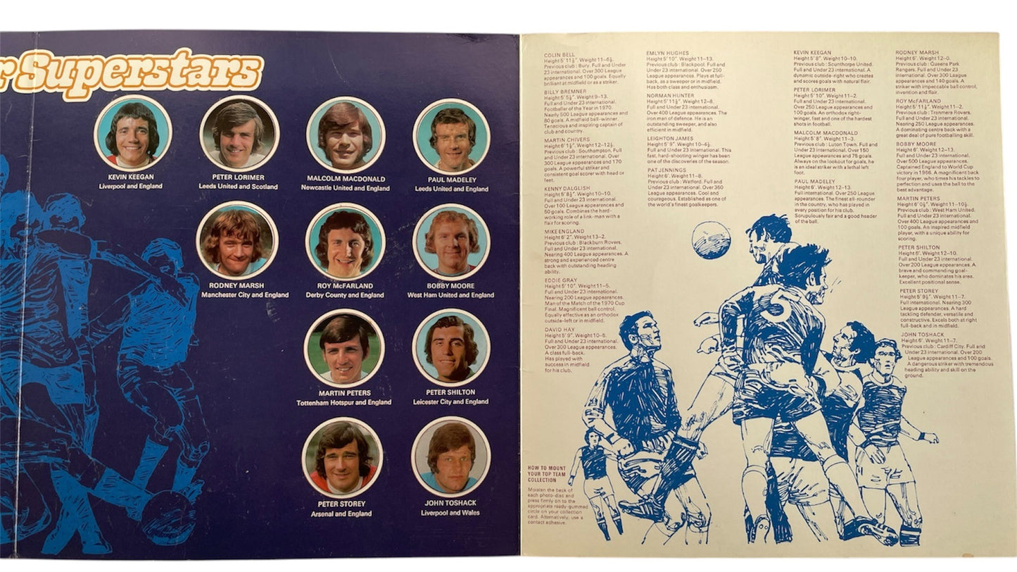 Vintage 1972 Esso Top Team Players Medal Collection - The Top 22 Soccer Superstars From England, Scotland, Wales and Northern Ireland - Presented In A Presentation Binder - Very Good Condition