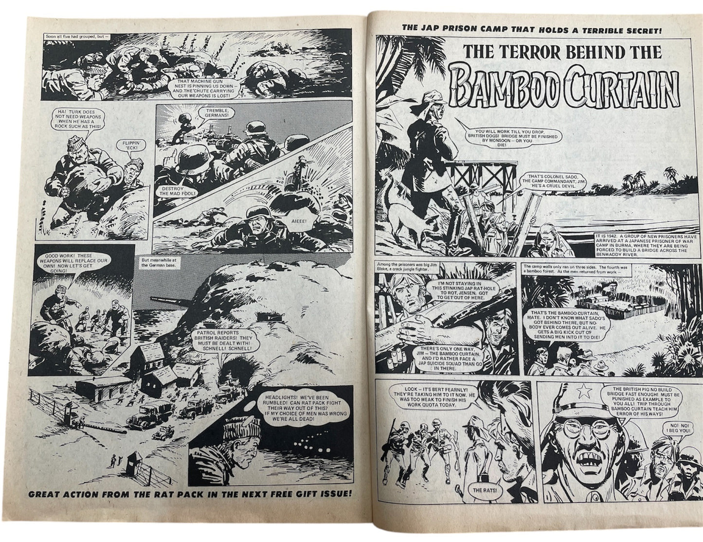 Vintage 1975 Battle Picture Weekly Boys Comic Issue No. 1 - The Fantastic First Issue With Free World War II Combat Stickers Gift - Former Shop Stock