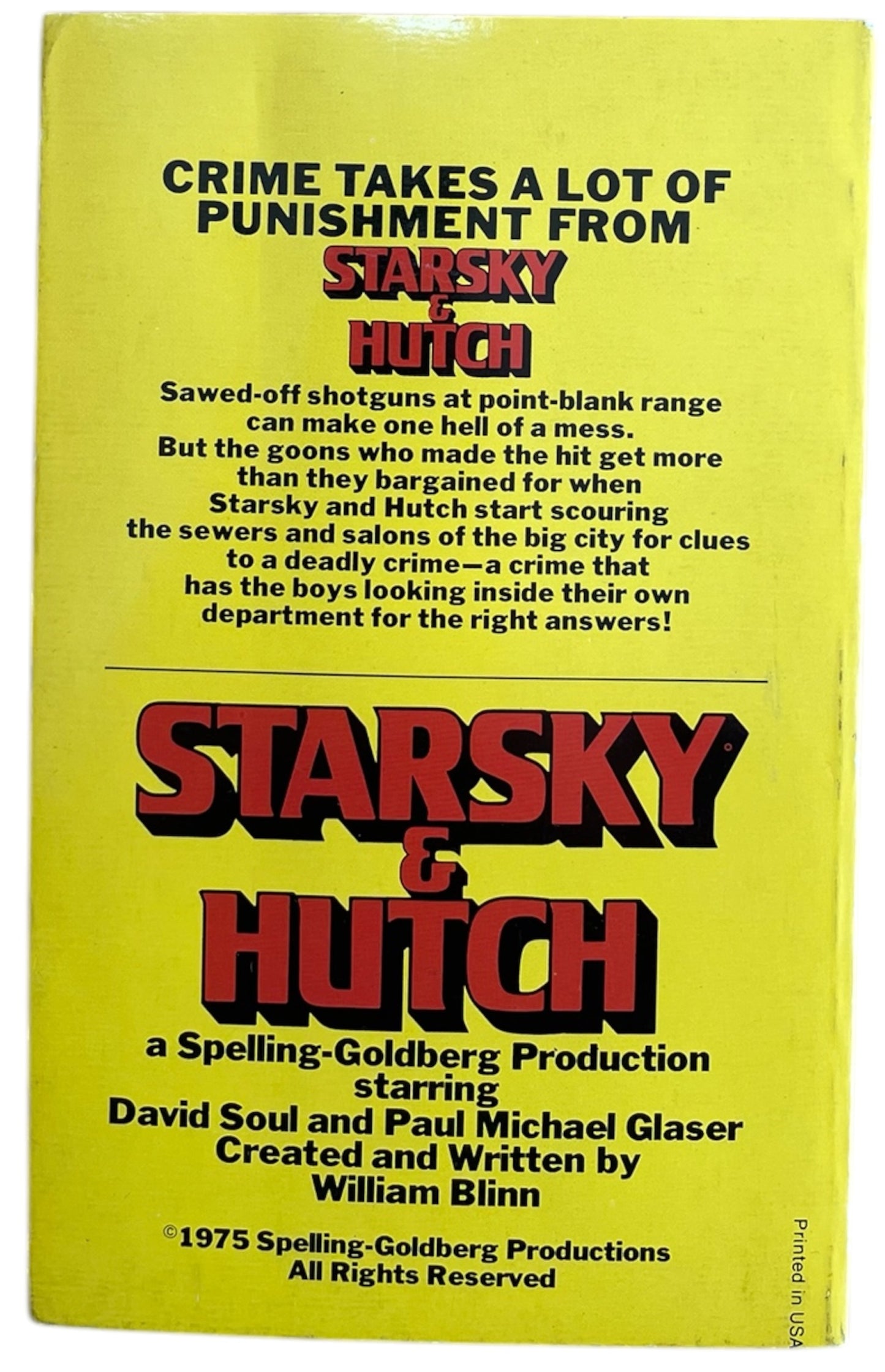 Vintage 1976 Starsky And Hutch No. 1 Paperback Book - Based On The Hit TV Series - Near Mint Condition - Ex Shop Stock (Copy)