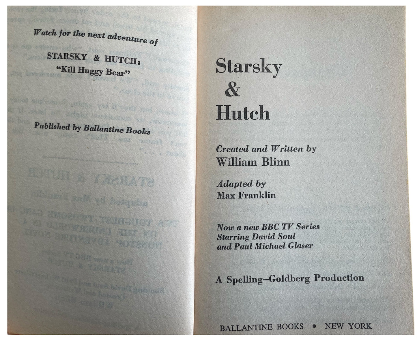 Vintage 1976 Starsky And Hutch No. 1 Paperback Book - Based On The Hit TV Series - Near Mint Condition - Ex Shop Stock (Copy)