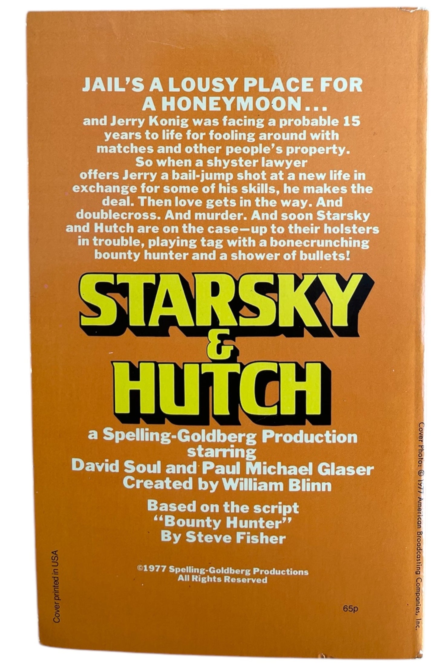 Vintage 1977 Starsky And Hutch No. 4 Paperback Book - Bounty Hunter - Based On The Hit TV Series - Near Mint Condition - Ex Shop Stock