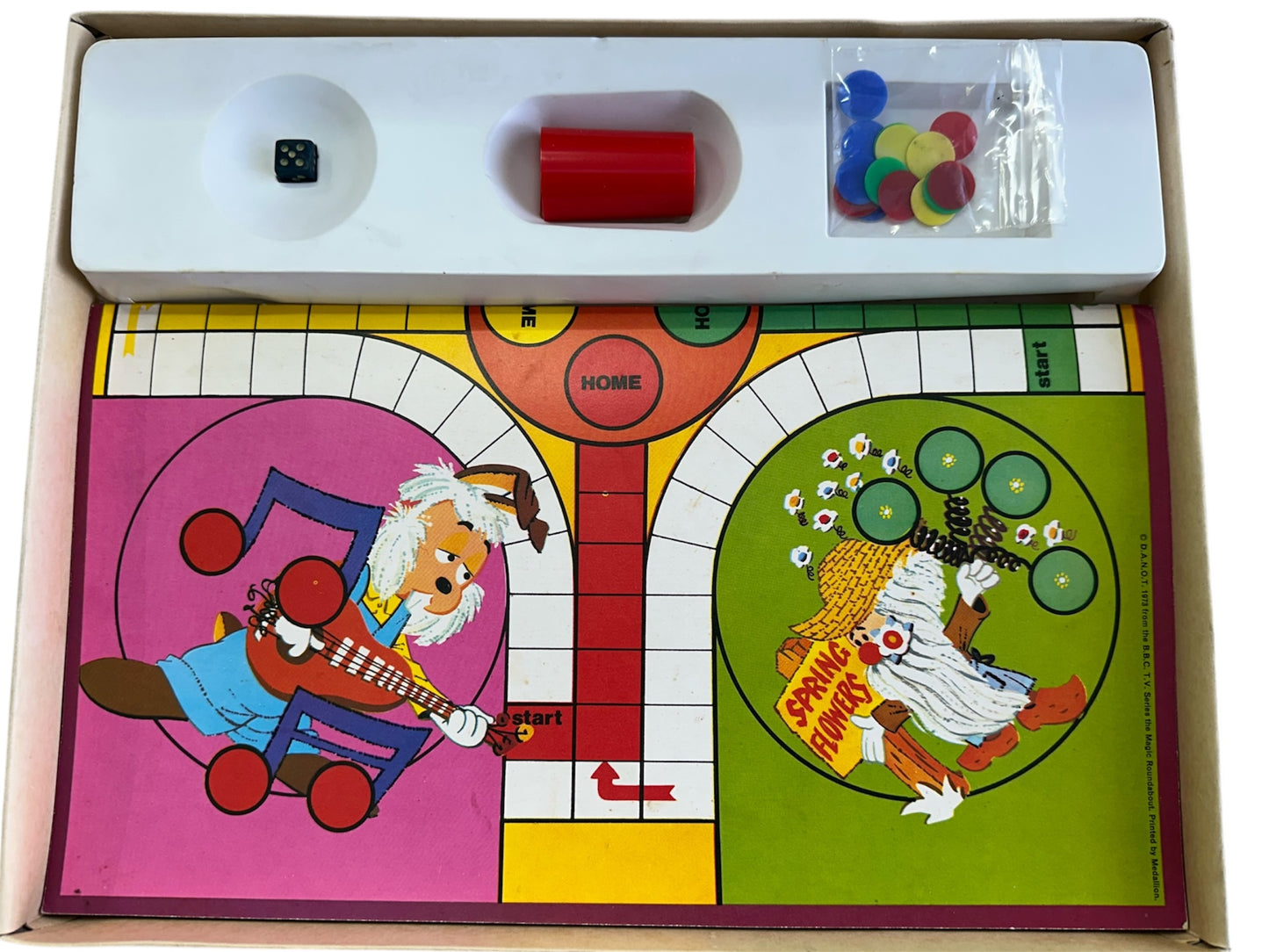 Vintage 1973 Hopes - The Magic Roundabout Twin Pack - 2 Great Board Games In One Super Box - Includes Crazy Races And Ludo - 100% Complete - In The Original Box.