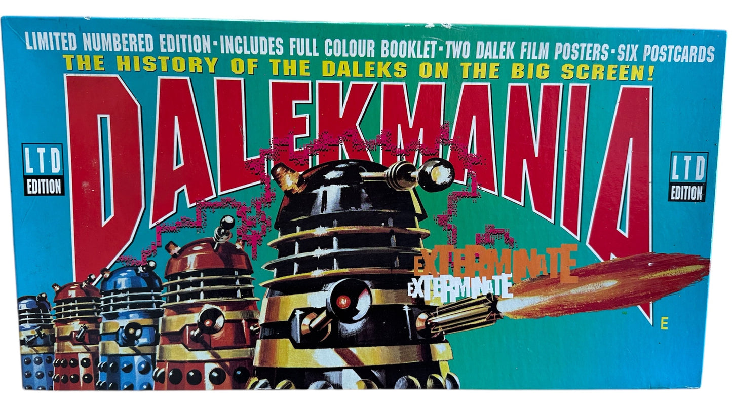 Vintage 1995 Limited Edition Doctor Dr Who Dalekmania VHS Video Box Set With Colour Booklet - 2 X Dalek Movie Posters - Six Postcards - Former Shop Counter Display Set - Ultra Rare