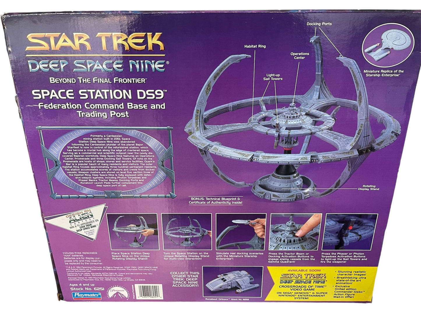 Vintage Playmates 1994 Star Trek Deep Space Nine - Beyond The Final Frontier - Electronic Space Station DS9 - Factory Sealed Shop Stock Room Find