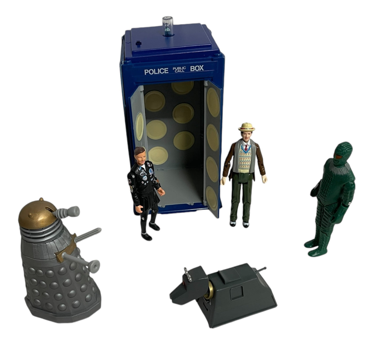 Vintage Dapol 1987 Doctor Dr Who Limited Edition 4" Action Play Set With 7th Doctor, K-9, Dalek, Ice Warrior & Ace Figures - Former Shop Display Set