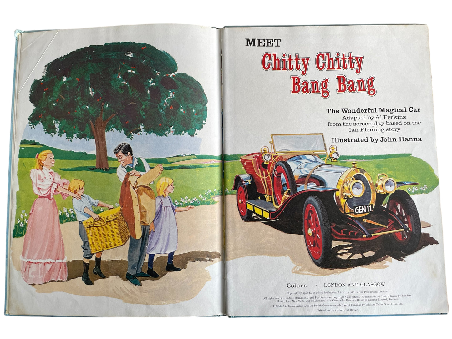 Vintage Collins 1968 Meet Chitty Chitty Bang Bang Large Hardback Book - Very Good Condition