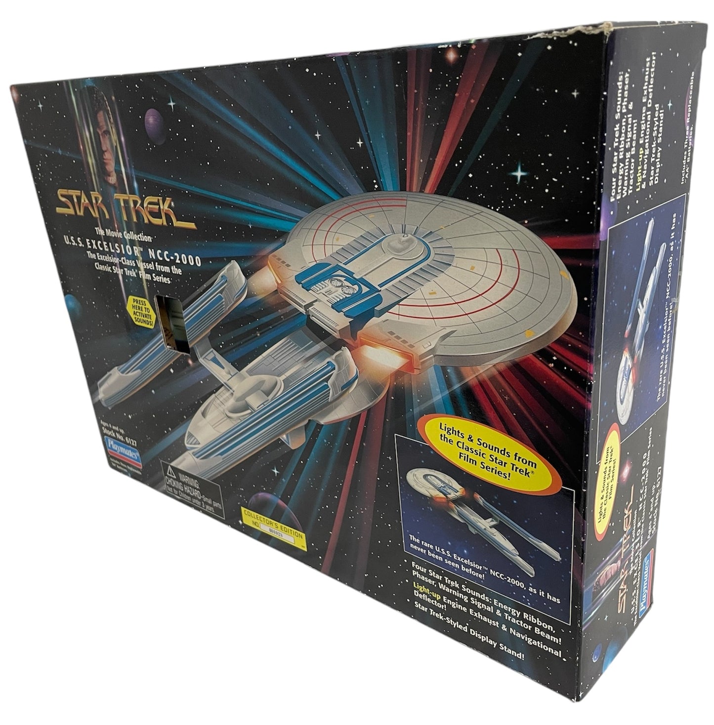 Vintage 1995 Playmates Star Trek The Movie Collection Electronic U.S.S. Excelsior NCC-2000 Replica Model Starship - Factory Sealed Shop Stock Room Find
