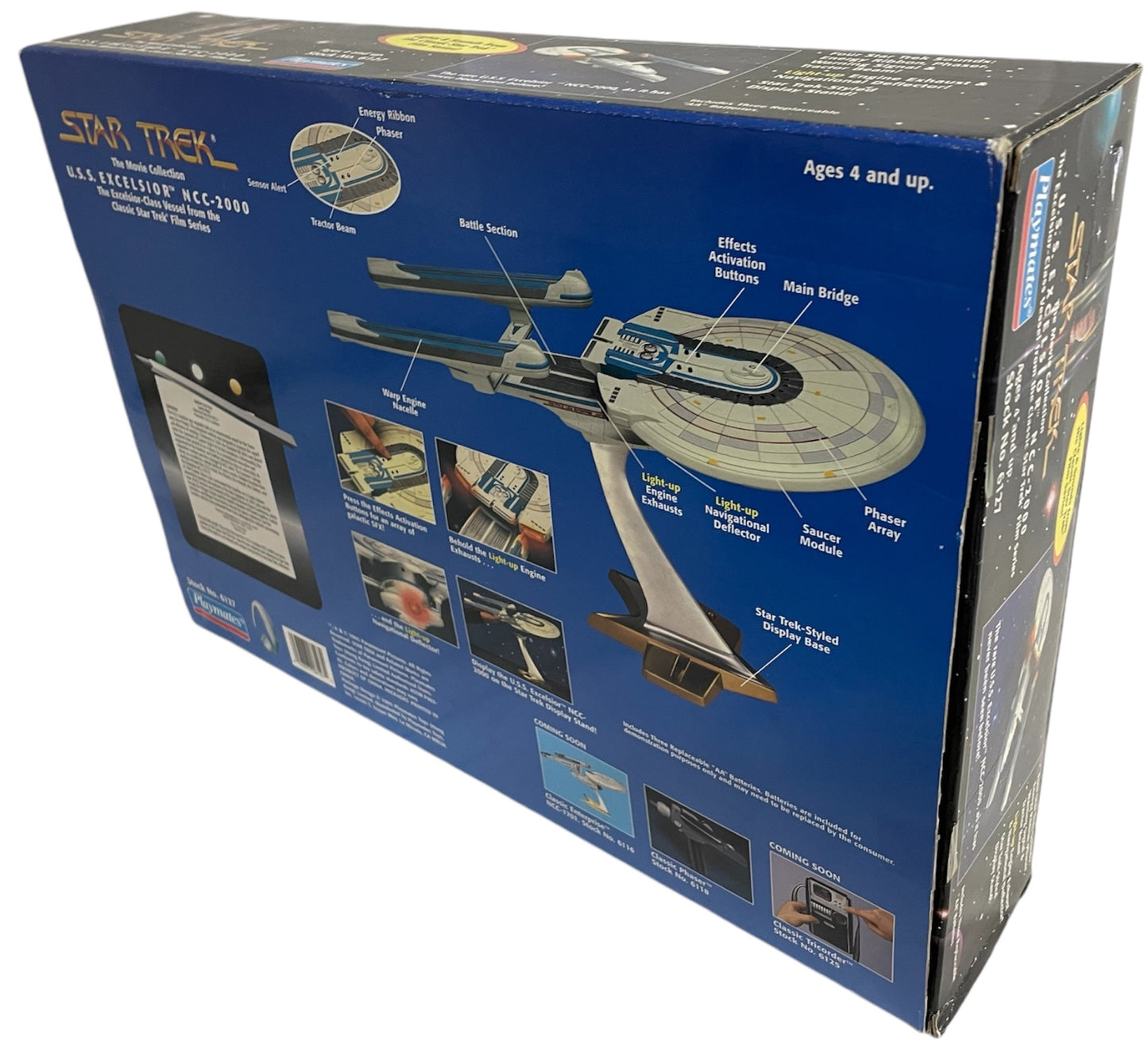 Vintage 1995 Playmates Star Trek The Movie Collection Electronic U.S.S. Excelsior NCC-2000 Replica Model Starship - Factory Sealed Shop Stock Room Find