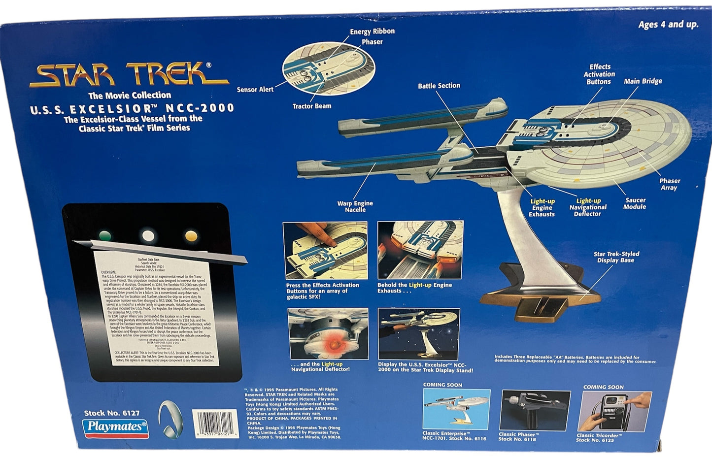 Vintage 1995 Playmates Star Trek The Movie Collection Electronic U.S.S. Excelsior NCC-2000 Replica Model Starship - Factory Sealed Shop Stock Room Find