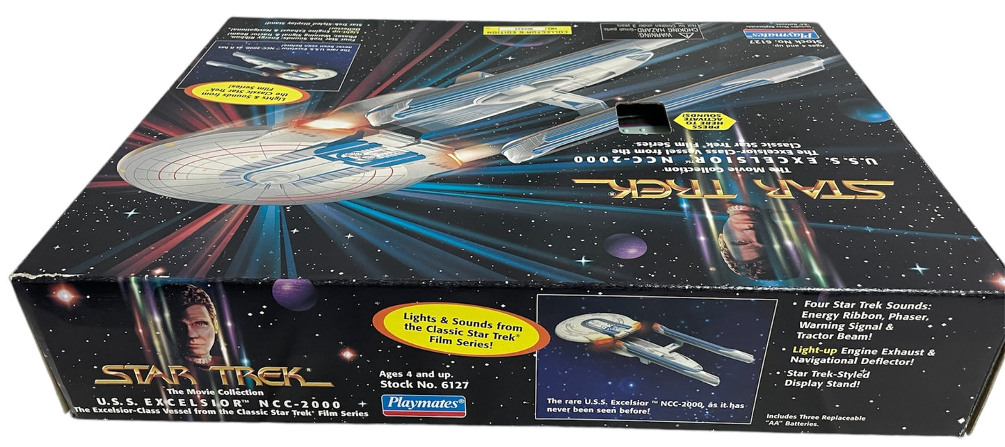 Vintage 1995 Playmates Star Trek The Movie Collection Electronic U.S.S. Excelsior NCC-2000 Replica Model Starship - Factory Sealed Shop Stock Room Find