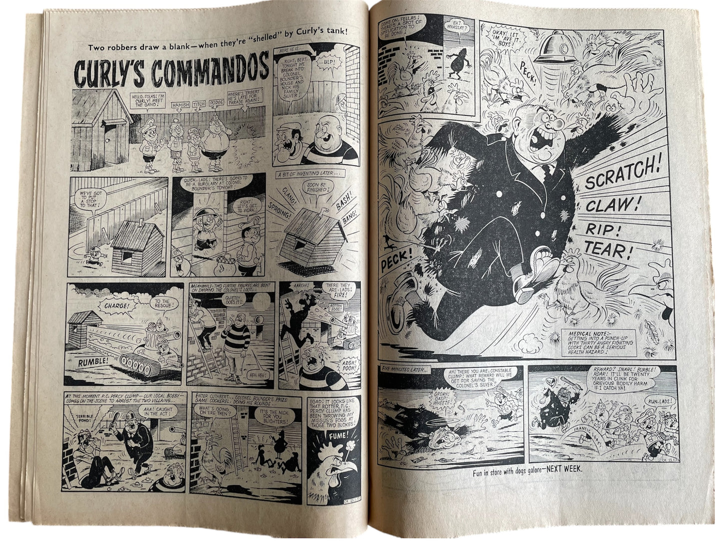 Vintage Rare Cracker Weekly Comic Magazine Issue No. 2 Comic Every Monday 25th January 1975 With Free Gift - The Big Noise Cracker Banger - Former Shop Stock