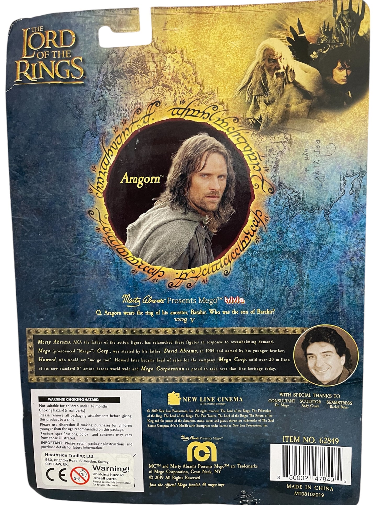 Marty Abrams Presents Mego Corporation Lord Of The Rings Aragon 8 Inch Fully Articulated Action Figure - Brand New Factory Sealed
