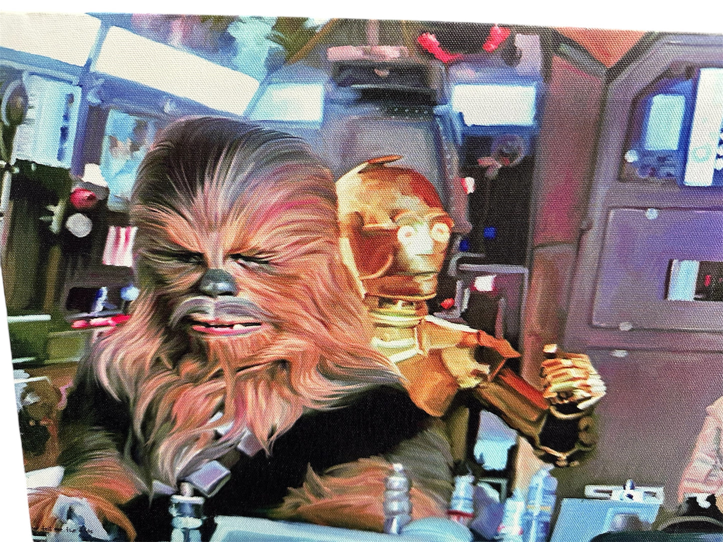 Star Wars The Original Trilogy Inside The Millennium Falcon Canvas Art Wall Mountable Print - Han Solo, Princess Leia, Chewbacca & C3PO - Shop Stock Room Find