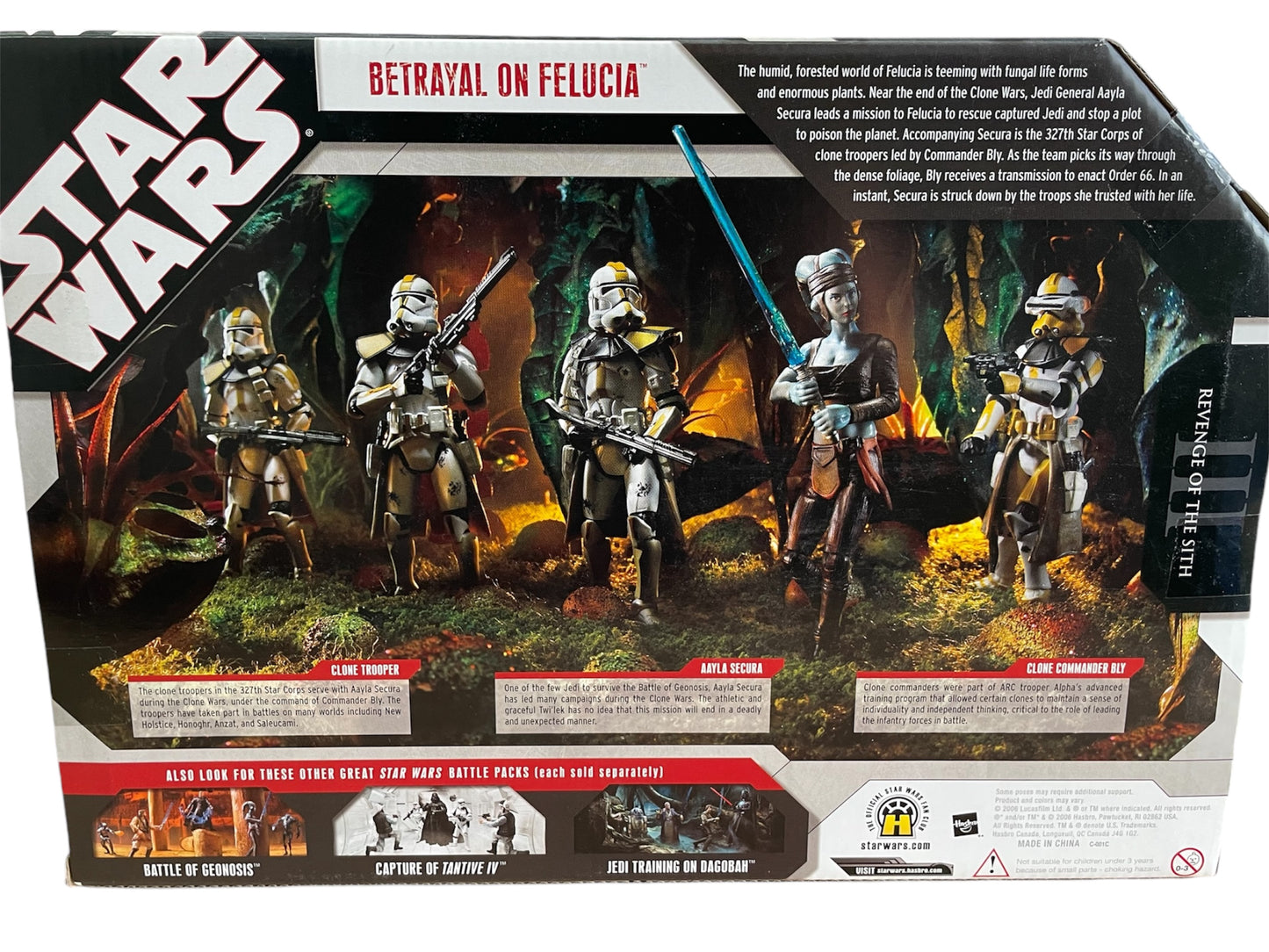 Vintage Star Wars 2007 The 30th Anniversary - Battle Packs - Betrayal On Felucia Action Figure 5 Pack - Clone Troopers, Aayla Secura, Clone Commander Bly - Brand New Factory Sealed Shop Stock Room Find
