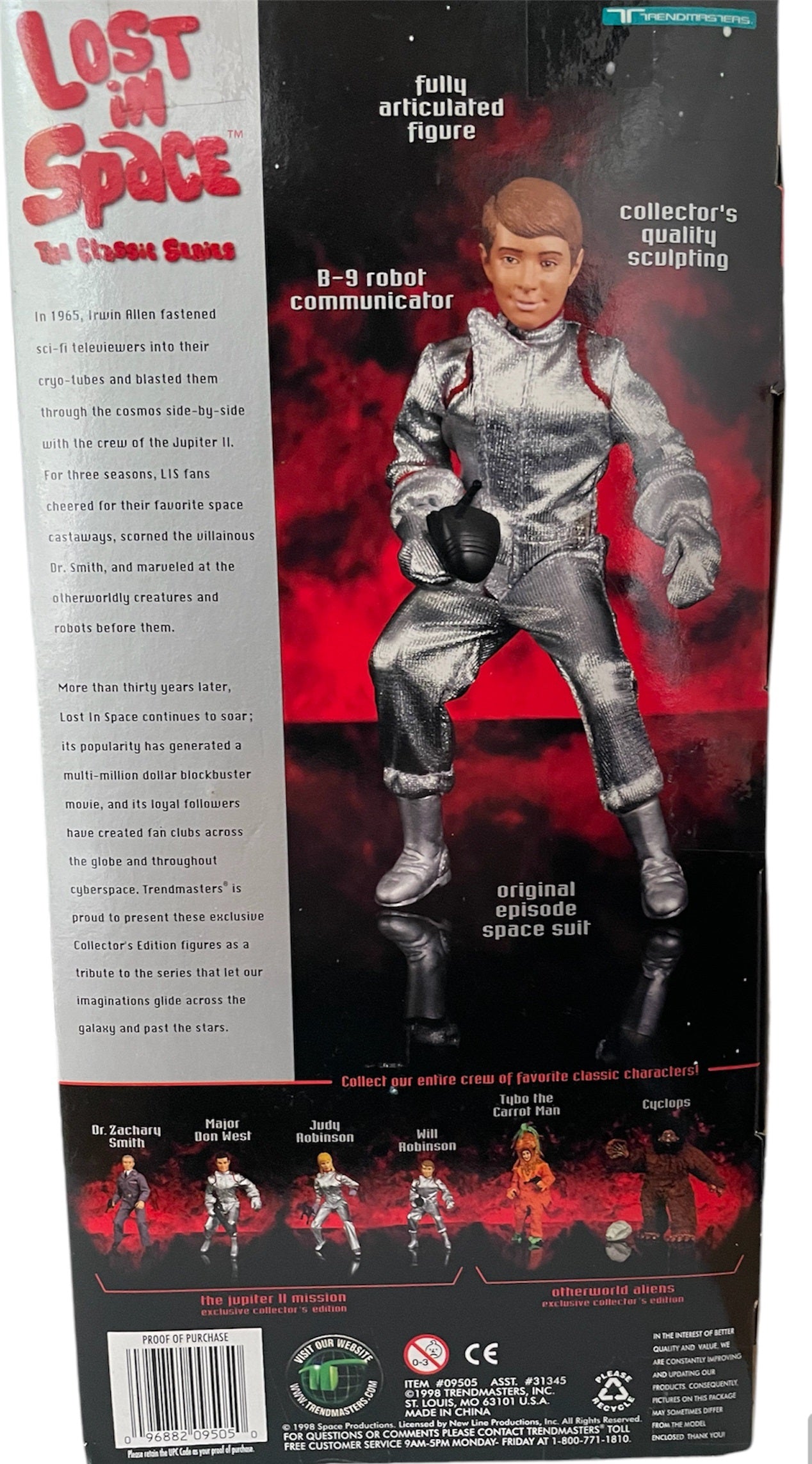 Vintage 1998 Trendmaster - Lost in Space The Classic Series - Will Robinson 7 Inch Jupiter II Mission Exclusive Collectors Limited Edition Action Figure - Factory Sealed Shop Stock Room Find