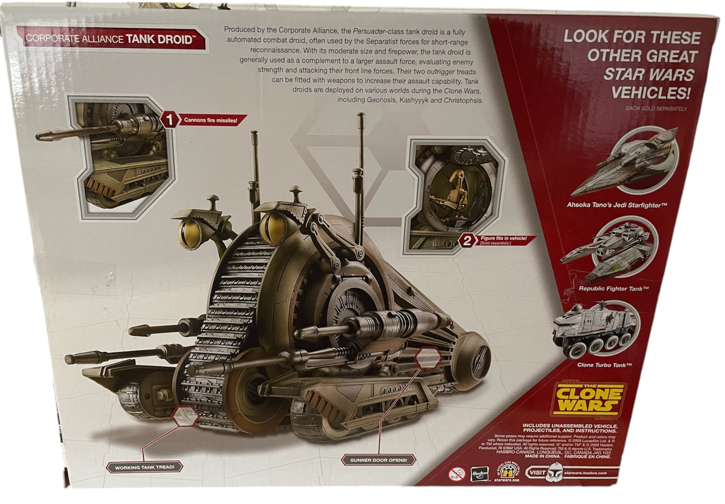 Vintage 2009 Star Wars The Clone Wars- Corporate Alliance Tank Droid With Real Firing Blaster Cannons - Brand New Factory Sealed Shop Stock Room Find