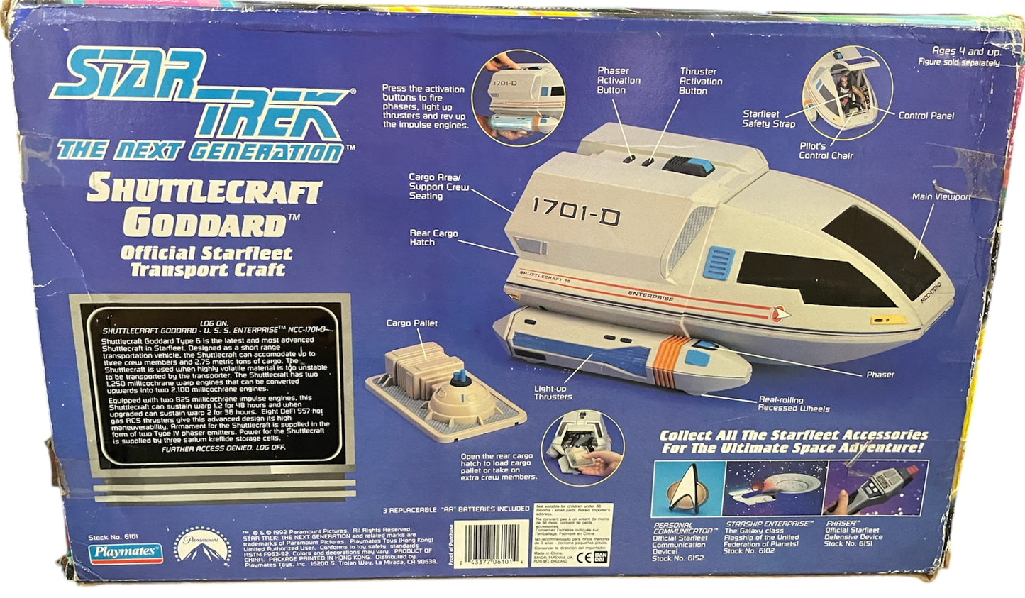 Vintage Playmates 1992 Star Trek The Next Generation Electronic Shuttlecraft Goddard 1701-D - Complete And In The Original Box - Former Shop Counter Display Model
