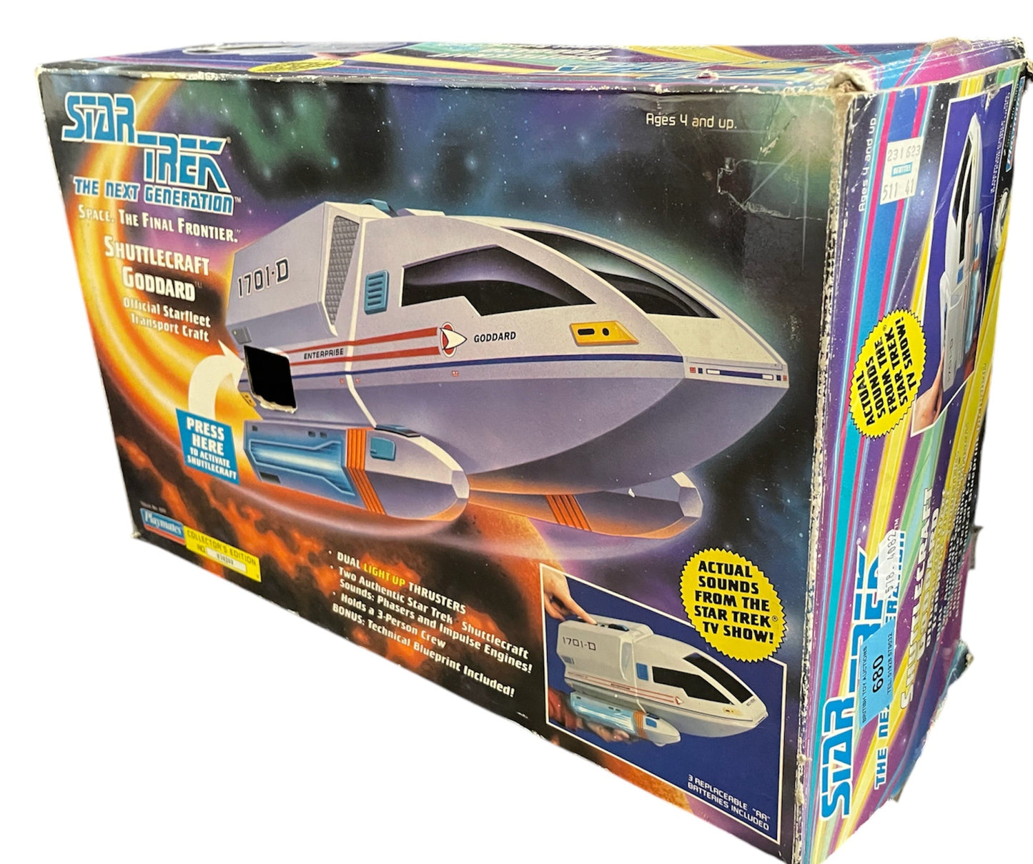 Vintage Playmates 1992 Star Trek The Next Generation Electronic Shuttlecraft Goddard 1701-D - Complete And In The Original Box - Former Shop Counter Display Model