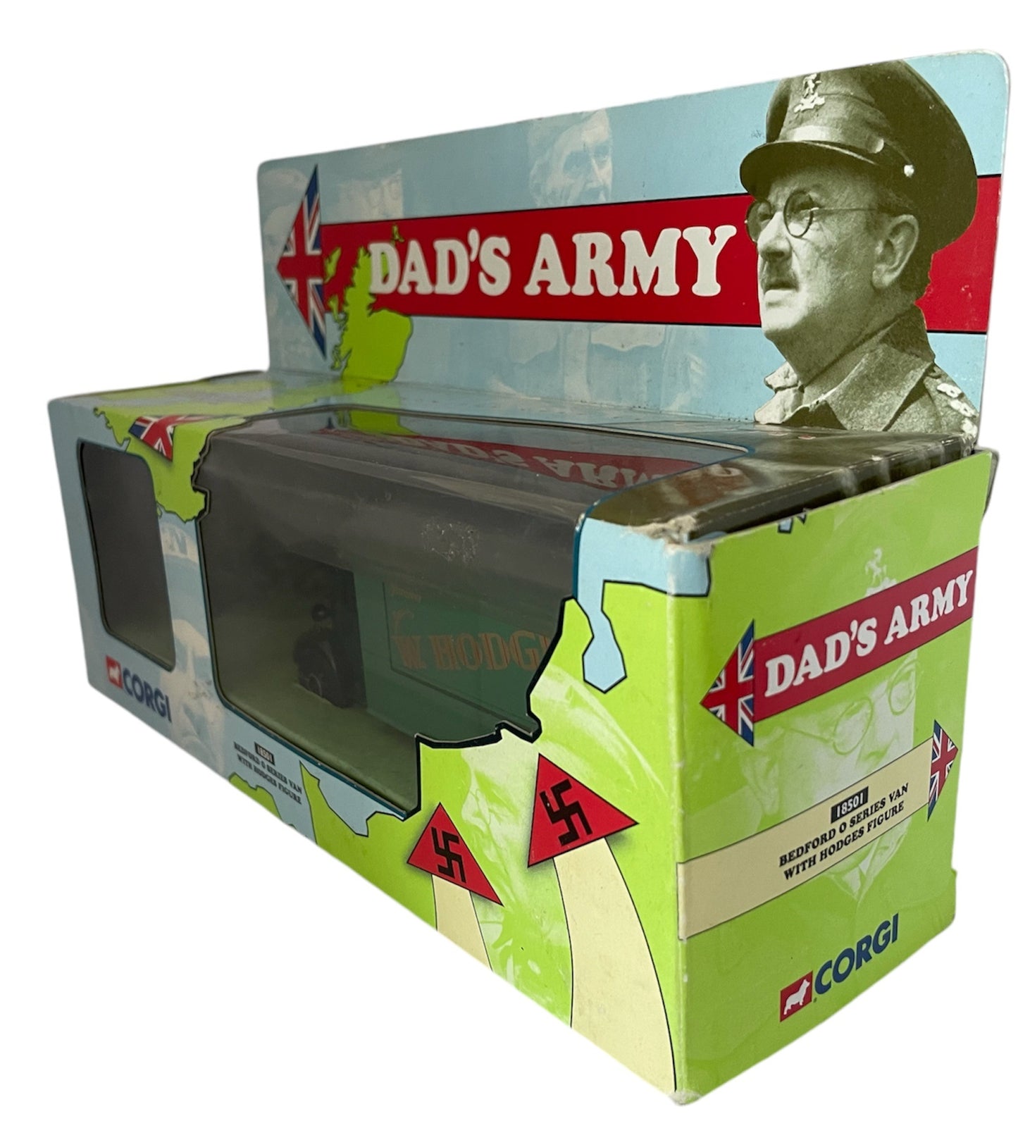 Vintage 2000 Dads Army Corgi Classic's Bedford O Series Van Die Cast Model Vehicle with Hodges Mini White Metal Figure - Brand New Shop Stock Room Find