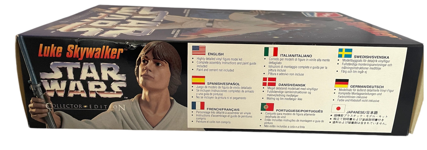 Vintage 1995 Ultra Rare Star Wars Collector Edition Luke Skywalker Highly Detailed Vinyl Model Kit - Fully Built Former Display Model Complete With Original Box.