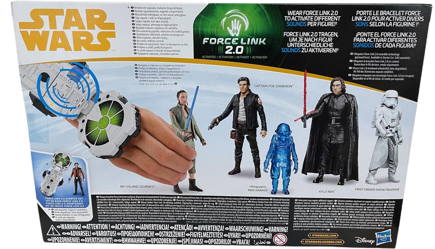 Star Wars The Last Jedi Force Link 2.0 - Rey, Poe, Maz, Snowtrooper & Kylo Ren 5-Pack 3 3/4 Inch Action Figure Set - Brand New Factory Sealed