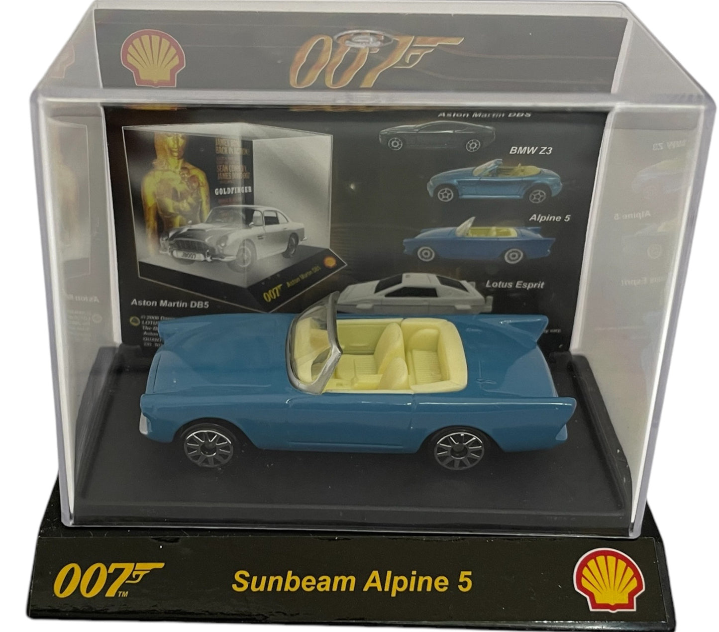 Vintage 2008 Shell James Bond 007 - Dr No - Sunbeam Alpine 5 1:64 Scale Die-Cast Model Vehicle With Movie Card Backlot - Factory Sealed Shop Stock Room Find